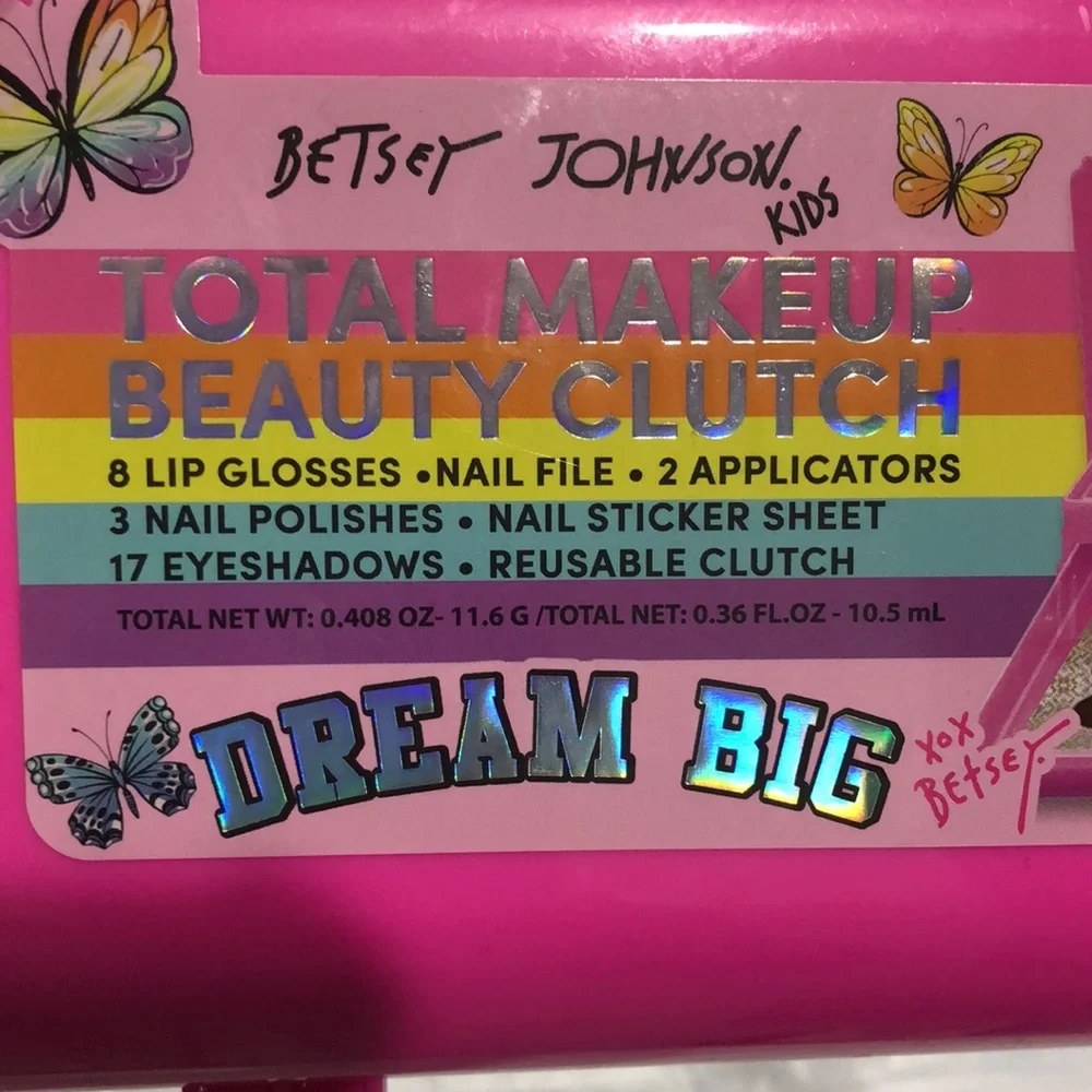 Betsey Johnson Kids Pink Dream Big Total Makeup‎ Beauty Clutch case